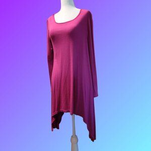 TUNIC SIZE MEDIUM DARK PINK / MAGENTA LONG SLEEVE